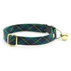 Cat Collar and Bunny Ear Bow Set - "Hunter" - Dark Green Tartan Plaid Cat Collar w/ Matching Bunny Bow Tie / Fall, Winter / Cat, Kitten + Small Dog Sizes