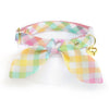 Cat Collar and Bunny Ear Bow Set - "Dawn" - Plaid Pastel Cat Collar w/ Matching Bunny Bow Tie / Spring, Easter / Cat, Kitten + Small Dog Sizes