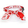 Cat Collar and Bunny Ear Bow Set - "Dexter" - Red & White Blood Spatter Cat Collar w/ Matching Bunny Bow Tie / Halloween, Horror / Cat, Kitten + Small Dog Sizes