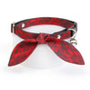 Cat Collar and Bunny Ear Bow Set - "Immortal" - Gothic Lace-like Black & Red Cat Collar w/ Matching Bunny Bow Tie / Halloween / Cat, Kitten + Small Dog Sizes