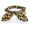 Cat Collar and Bunny Ear Bow Set - "Safari" - Tan Leopard Animal Print Cat Collar w/ Matching Bunny Bow Tie / Cat, Kitten + Small Dog Sizes