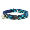 Dragon Cat Collar + Flower Set - "Dragon Scales - Blue" - Fantasy Cat Collar w/ Teal Felt Flower (Detachable) / Cat, Kitten + Small Dog Sizes