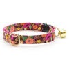 Cat Collar + Flower Set - "Harvest Wine" - Floral Cat Collar w/ Lavender Felt Flower (Detachable) / Cat, Kitten + Small Dog Sizes