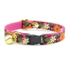 Fall Cat Collar + Flower Set - "Harvest Wine" - Burgundy Floral Cat Collar w/ Plum Felt Flower (Detachable) / Cat, Kitten + Small Dog Sizes