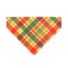 Cat Bandana - "Apple Crisp" - Red Yellow & Green Plaid Bandana for Cat + Small Dog / Fall + Thanksgiving / Slide-On Over the Collar Bandana