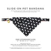 Cat Bandana - "Chasing Ghosts" - Black Halloween Ghost Bandana for Cat + Small Dog / Slide-On Over the Collar Bandana