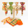 Cat Bandana - "Apple Crisp" - Red Yellow & Green Plaid Bandana for Cat + Small Dog / Fall + Thanksgiving / Slide-On Over the Collar Bandana