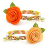 Cat Collar - "Groovy Garden" - Yellow 60s Retro Floral Cat Collar / Fall, Spring, Summer / Breakaway Buckle or Non-Breakaway / Cat, Kitten + Small Dog Sizes