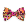 Bow Tie Cat Collar Set - "Harvest Wine" - Plum Burgundy Floral Cat Collar with Bow Tie / Cat, Kitten, Small Dog Sizes