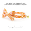 Cat Bow Tie - "Peachy Keen" - Pink Orange 60s Retro Floral Bow Tie for Cat / Fall, Spring / Cat + Small Dog Bowtie