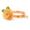 Cat Collar + Flower Set - "Peachy Keen" - Pink Peach Floral Cat Collar w/ Peach Felt Flower (Detachable) / Cat, Kitten + Small Dog Sizes