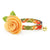 Cat Collar + Flower Set - "Apple Crisp" - Green Plaid Cat Collar w/ Peach Felt Flower (Detachable) / Cat, Kitten + Small Dog Sizes