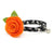 Halloween Cat Collar + Flower Set - "Misfit" - Skull Cat Collar w/ Orange Felt Flower (Detachable) / Cat, Kitten + Small Dog Sizes