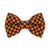 Cat Bow Tie - "Punk Rock Halloween" - Black Orange Checkered Bow Tie for Cat / Edgy, Check, Skater, Emo, Checkerboard / Cat + Small Dog Bowtie