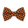 Bow Tie Cat Collar Set - "Punk Rock Halloween" - Black Orange Checkered Cat Collar with Bow Tie / Cat, Kitten, Small Dog Sizes