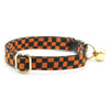 Bow Tie Cat Collar Set - "Punk Rock Halloween" - Black Orange Checkered Cat Collar with Bow Tie / Cat, Kitten, Small Dog Sizes