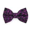 Skull Cat Bow Tie - "Lydia" - Edgy Purple Bow Tie for Cat / Halloween, Goth, Witchy, Emo / Cat + Small Dog Bowtie