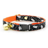 Bow Tie Cat Collar Set - "Chasing Ghosts" - Halloween Black Ghost Cat Collar with Bow Tie / Cat, Kitten, Small Dog Sizes