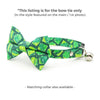 DnD Cat Bow Tie - "Magic Dice - Green" - Dungeons & Dragons D20 Bow Tie for Cat / Fantasy Nerd RPG Gamer Gift D&D / Cat + Small Dog Bowtie