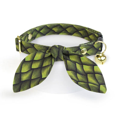 Cat Collar - "Dragon Scales - Green" - Fantasy Dragon Cat Collar / Snake, Epic, Game of Thrones / Breakaway Buckle or Non-Breakaway / Cat, Kitten + Small Dog Sizes