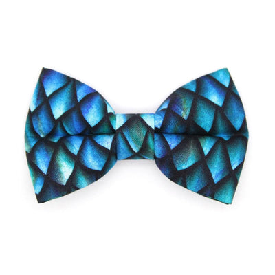 Dragon Cat Bow Tie - "Dragon Scales - Blue" - Fantasy Bow Tie for Cat / Game of Thrones / Cat + Small Dog Bowtie