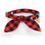 Cat Collar and Bunny Ear Bow Set - "Cozy Cabin Red" - Red Buffalo Plaid Cat Collar w/ Matching Bunny Bow Tie / Fall, Winter, Holiday / Cat, Kitten + Small Dog Sizes