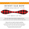 Cat Collar and Bunny Ear Bow Set - "Cozy Cabin Red" - Red Buffalo Plaid Cat Collar w/ Matching Bunny Bow Tie / Fall, Winter, Holiday / Cat, Kitten + Small Dog Sizes