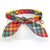 Cat Collar and Bunny Ear Bow Set - "Campfire" - Fall Plaid Cat Collar w/ Matching Bunny Bow Tie / Autumn Rainbow / Cat, Kitten + Small Dog Sizes