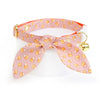 Cat Collar and Bunny Ear Bow Set - "Sweet Tooth" - Pink Halloween Candy Corn Cat Collar w/ Matching Bunny Bow Tie / Cat, Kitten + Small Dog Sizes