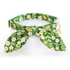 Cat Collar and Bunny Ear Bow Set - "Hazel" - Floral Green Cat Collar w/ Matching Bunny Bow Tie / Spring + Summer / Cat, Kitten + Small Dog Sizes