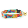 Cat Collar and Bunny Ear Bow Set - "Woodstock" - Tie Dye Cat Collar w/ Matching Bunny Bow Tie / Cat, Kitten + Small Dog Sizes