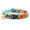 Cat Collar and Bunny Ear Bow Set - "Woodstock" - Tie Dye Cat Collar w/ Matching Bunny Bow Tie / Cat, Kitten + Small Dog Sizes