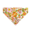 Retro Cat Bandana - "Groovy Garden" - Yellow 60s Floral Bandana for Cat + Small Dog / Fall, Spring, Summer / Slide-On Over the Collar Bandana