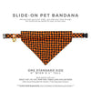 Cat Bandana - "Punk Rock Halloween" - Black Orange Checkered Bandana for Cat + Small Dog / Slide-On Over the Collar Bandana