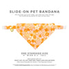 Retro Cat Bandana - "Peachy Keen" - Pink Orange 60s Floral Bandana for Cat + Small Dog / Slide-On Over the Collar Bandana