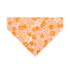 Retro Cat Bandana - "Peachy Keen" - Pink Orange 60s Floral Bandana for Cat + Small Dog / Slide-On Over the Collar Bandana