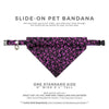 Cat Bandana - "Lydia" - Dark Purple Skull Bandana for Cat + Small Dog / Halloween, Witchy, Goth / Slide-On Over the Collar Bandana