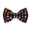 Moon Cat Bow Tie - "Cosmic" -  Black Celestial Starry Moon Bow Tie for Cat / Moon Phases, Luna, Stars / Cat + Small Dog Bowtie