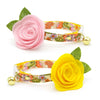 Cat Collar - "Groovy Garden" - Yellow 60s Retro Floral Cat Collar / Fall, Spring, Summer / Breakaway Buckle or Non-Breakaway / Cat, Kitten + Small Dog Sizes