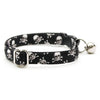 Cat Collar - "Misfit" - Black Pirate Skull Cat Collar / Halloween, Biker, Cool / Breakaway Buckle or Non-Breakaway / Cat, Kitten + Small Dog Sizes