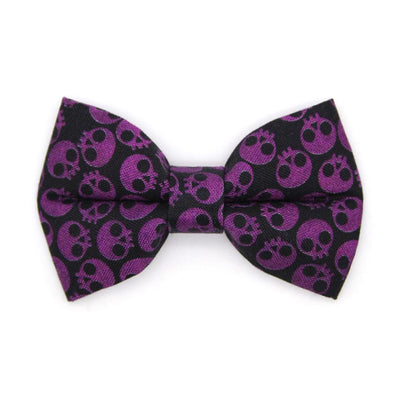 Bow Tie Cat Collar Set - "Lydia" - Edgy Purple Skull Cat Collar with Bow Tie / Cat, Kitten, Small Dog Sizes