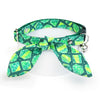 Cat Collar and Bunny Ear Bow Set - "Magic Dice - Green" - DnD Cat Collar w/ Matching Bunny Bow Tie / D20 Dungeons and Dragons D&D  / Cat, Kitten + Small Dog Sizes