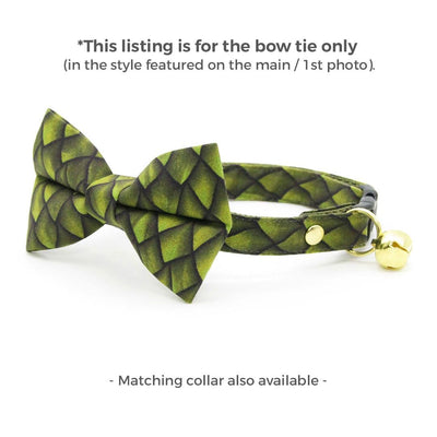 Dragon Cat Bow Tie - "Dragon Scales - Green" - Fantasy Bow Tie for Cat / Game of Thrones / Cat + Small Dog Bowtie