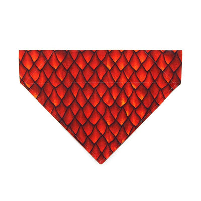 Dragon Cat Bandana - "Dragon Scales - Red" - Fantasy Bandana for Cat + Small Dog / Smaug, Game of Thrones / Slide-On Over the Collar Bandana