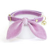 Cat Collar and Bunny Ear Bow Set - "Velvet - Lavender" - Lilac Light Purple Velvet Cat Collar w/ Matching Bunny Bow Tie / Wedding + Birthday / Cat, Kitten + Small Dog Sizes