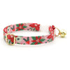 Cat Collar and Bunny Ear Bow Set - "Winter Blooms - Pink" - Holiday Floral Poinsettia Cat Collar w/ Matching Bunny Bow Tie / Christmas / Cat, Kitten + Small Dog Sizes