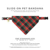 Holiday Plaid Cat Bandana - "Telluride" - Red Green Black Christmas Plaid Bandana for Cat + Small Dog / Slide-On Over the Collar Bandana