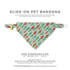 Holiday Cat Bandana - "Glittering Garland" - Mint Vintage Christmas Bandana for Cat + Small Dog / Slide-On Over the Collar Bandana