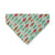 Holiday Cat Bandana - "Glittering Garland" - Mint Vintage Christmas Bandana for Cat + Small Dog / Slide-On Over the Collar Bandana