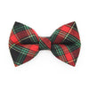 Holiday Cat Bow Tie - "Telluride" - Red Green & Black Christmas Plaid Bow Tie for Cat / Christmas, Winter / Cat + Small Dog Bowtie